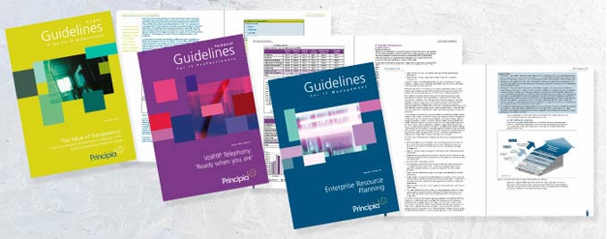  portfolio image of covers and spreads of three connected ranges of guidelines